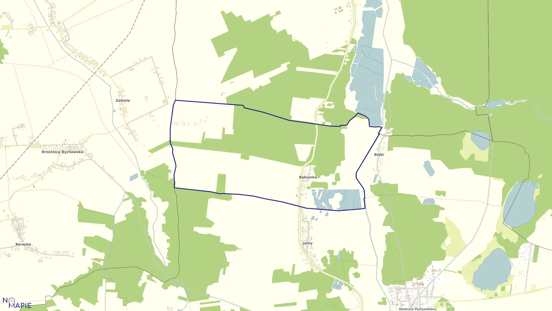 Mapa obrębu BABIANKA w gminie Parczew